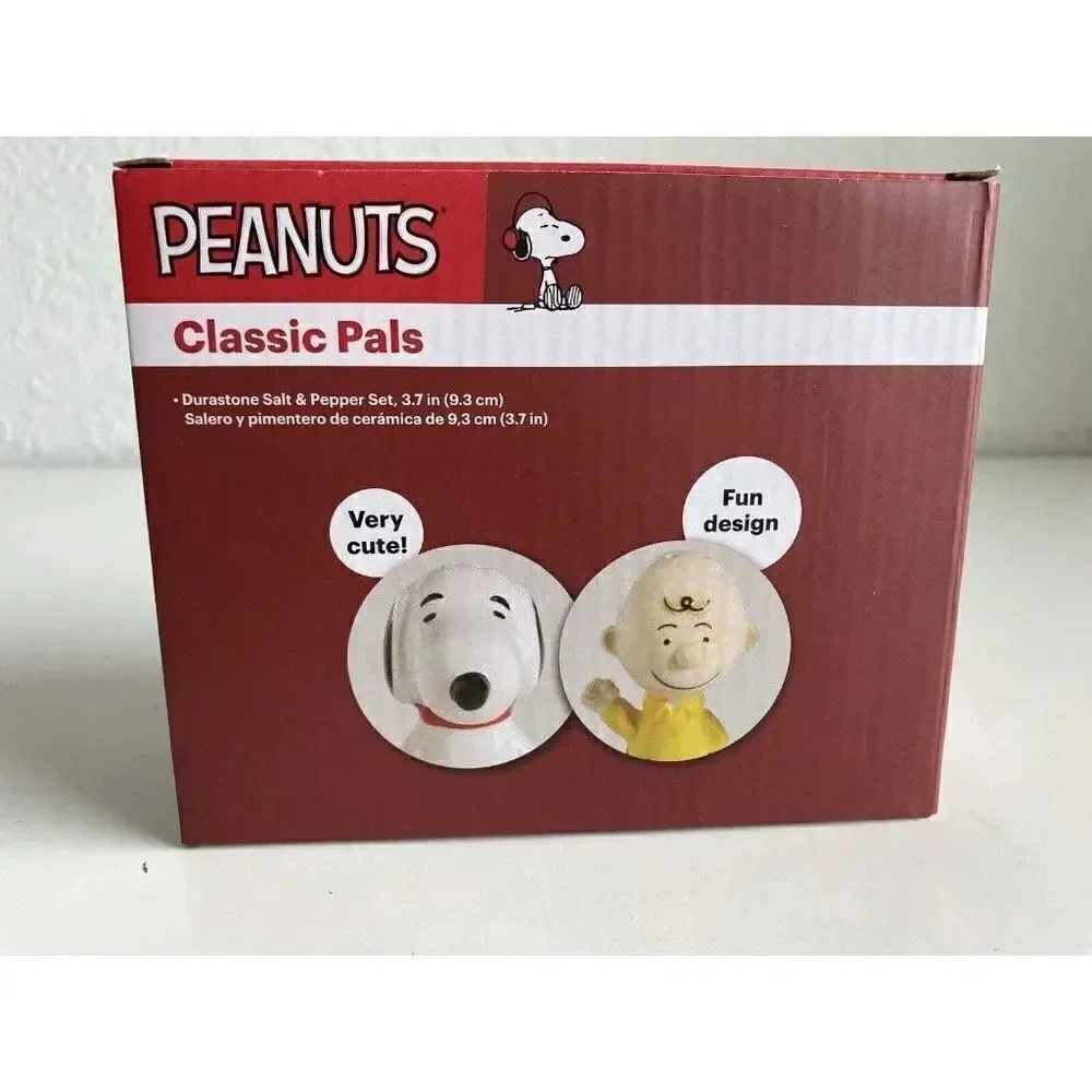Peanuts Classic Pals Snoopy‎ & Charlie Brown Ceramic Salt & Pepper Set NEW